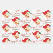 Personalisierten Vintage Weihnachtsfeiertage Geschenkpapier Set (Vorderseite)