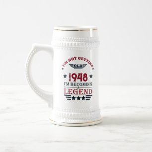 Personalisierten Vintagen 75. Geburtstag Bierglas