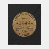 personalisierten Vintagen 75. Geburtstag Fleecedecke (Vorderseite)