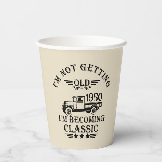 Personalisierten Vintagen 75. Geburtstag Pappbecher