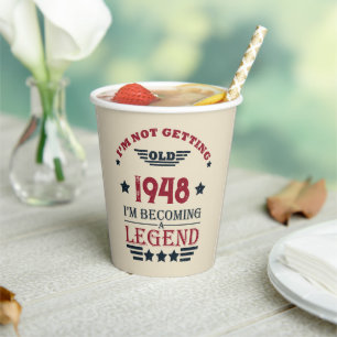Personalisierten Vintagen 75. Geburtstag Pappbecher
