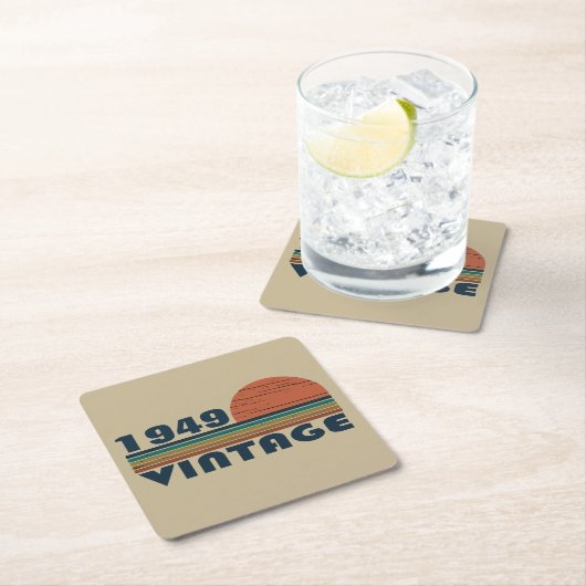 Personalisierten Vintagen 75. Geburtstag Rechteckiger Pappuntersetzer (Vor Ort)