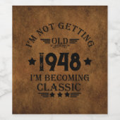 Personalisierten Vintagen 75. Geburtstag Weinetikett (Einzelnes Label)