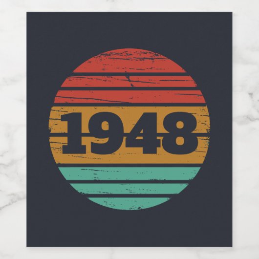 personalisierten Vintagen 75. Geburtstag Weinetikett (Einzelnes Label)