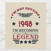 Personalisierten Vintagen 75. Geburtstag Weinetikett (Einzelnes Label)