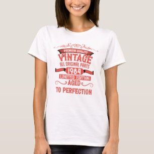 Personalisierten Vintagen Geburtstag rot T-Shirt