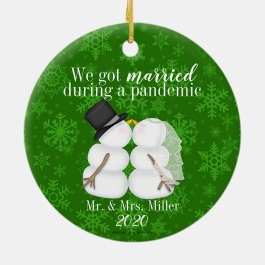 Personalisierten von uns Got Verheiratet während e Keramik Ornament (Hinten)