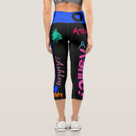 Personalisierten Wiederholungsname 6 Buchstaben HW Capri Leggings