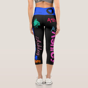 Personalisierten Wiederholungsname 6 Buchstaben HW Capri Leggings