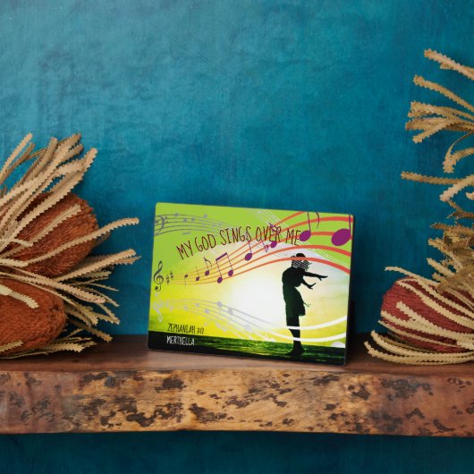 Personalisierten Zephaniah 3:17 MEIN GOTT SEIGEN Ü Fotoplatte (Seite)