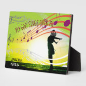 Personalisierten Zephaniah 3:17 MEIN GOTT SEIGEN Ü Fotoplatte (Seite)