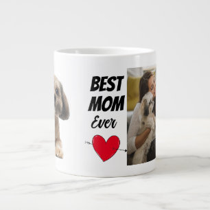 Personalisierten zwei Foto- und Textbester Hundemu Jumbo-Tasse