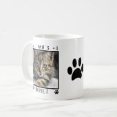 Personalisierten zwei Fotos Paw Prints Cat Foto Kaffeetasse (Vorderseite Links)