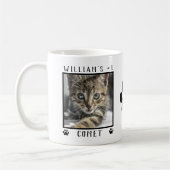 Personalisierten zwei Fotos Paw Prints Cat Foto Kaffeetasse (Links)