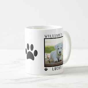 Personalisierten zwei Fotos Paw Prints Dog Foto Kaffeetasse