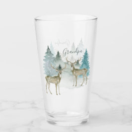 Personalisierten zwei Stag Hirsche im Winterwald Glas