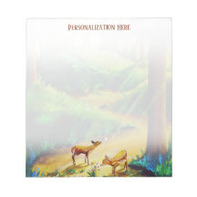 Personalisierten zwei Waldlandfawns Notepad