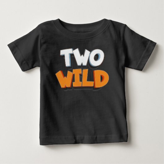 Personalisierten zwei Wild Geburtstag Baby T-shirt (Vorderseite)