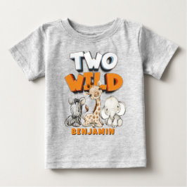 Personalisierten Zwei wilde Comicen Safari 2. Gebu Baby T-shirt
