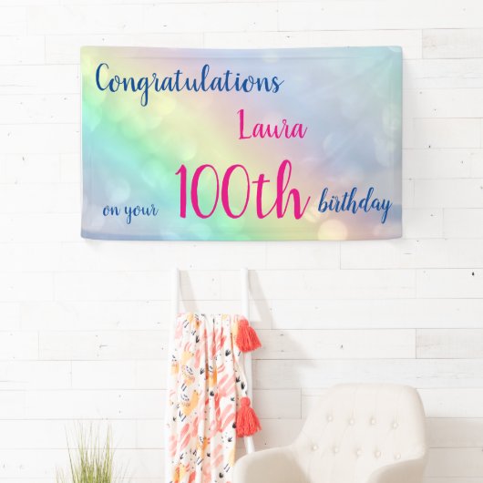 Personalisierter 100. Geburtstag Banner (Insitu)