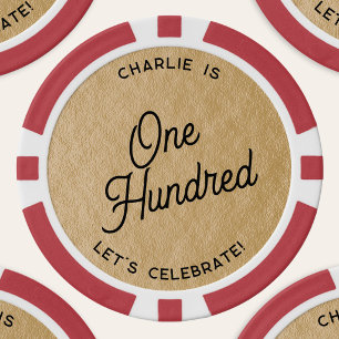 Personalisierter 100. Geburtstag Gold Pokerchips