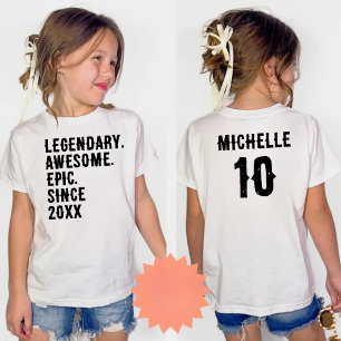 Personalisierter 10. 11. 12. 13. 14. 15 Geburtstag T-Shirt