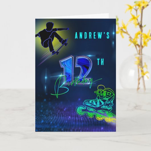 Personalisierter 12. Geburtstagskind Karte (Gelbe Blume)