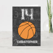 Personalisierter 14. Geburtstag Basketball Karte (Vorderseite)