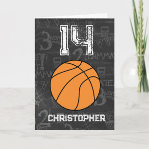 Personalisierter 14. Geburtstag Basketball Karte