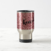 Personalisierter 15-Unzen-Kaffee-Tasse-Rose Gold-G Reisebecher (Mittel)