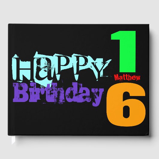 Personalisierter 16. Geburtstag POP HCGB Gästebuch (Vorderseite)