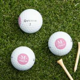 Personalisierter 1-Buchstaben-Monogramm-Rosa-Kreis Golfball