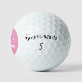 Personalisierter 1-Buchstaben-Monogramm-Rosa-Kreis Golfball (Logo)