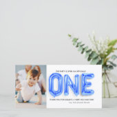 Personalisierter 1. Geburtstag Dankeschön-Karte Dankeskarte (Stehend Vorderseite)