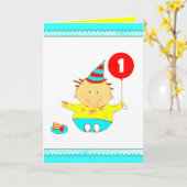 personalisierter 1. Geburtstag Karte (Gelbe Blume)