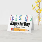 Personalisierter 1. Tag der dritten Stufe Karte (Gelbe Blume)