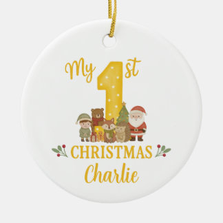 Personalisierter 1. Weihnachtsbaumschmuck Keramik Ornament