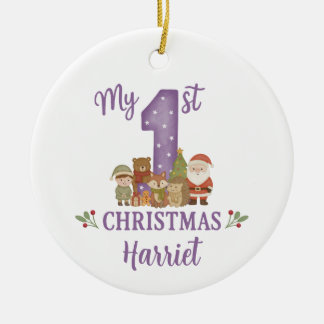 Personalisierter 1. Weihnachtsbaumschmuck Keramik Ornament