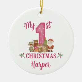 Personalisierter 1. Weihnachtsbaumschmuck  Keramik Ornament