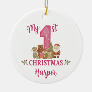 Personalisierter 1. Weihnachtsbaumschmuck Keramik Ornament