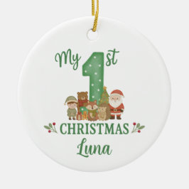 Personalisierter 1. Weihnachtsbaumschmuck  Keramik Ornament