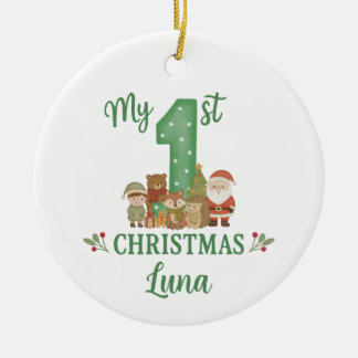 Personalisierter 1. Weihnachtsbaumschmuck Keramik Ornament