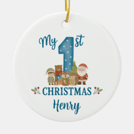 Personalisierter 1. Weihnachtsbaumschmuck  Keramik Ornament