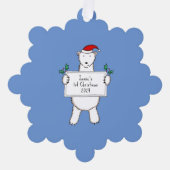 Personalisierter 1. Weihnachtspolar Ornament Karte (Vorderseite)