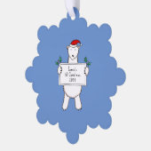 Personalisierter 1. Weihnachtspolar Ornament Karte (Linke Ecke)