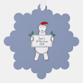 Personalisierter 1. Weihnachtspolar Ornament Karte (Vorderseite)