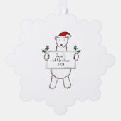 Personalisierter 1. Weihnachtspolar Ornament Karte (Vorderseite)