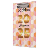 Personalisierter 2025-Planer mit weichen Pastellfa Klemmbrett (Links)