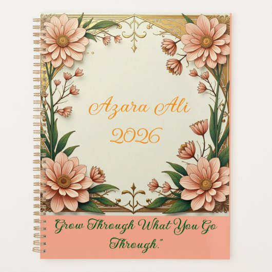 Personalisierter 2026 Floral Planner Planer (Vorderseite)