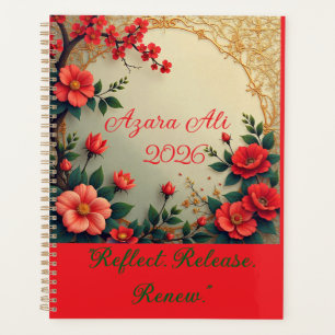 Personalisierter 2026 Floral Planner Planer